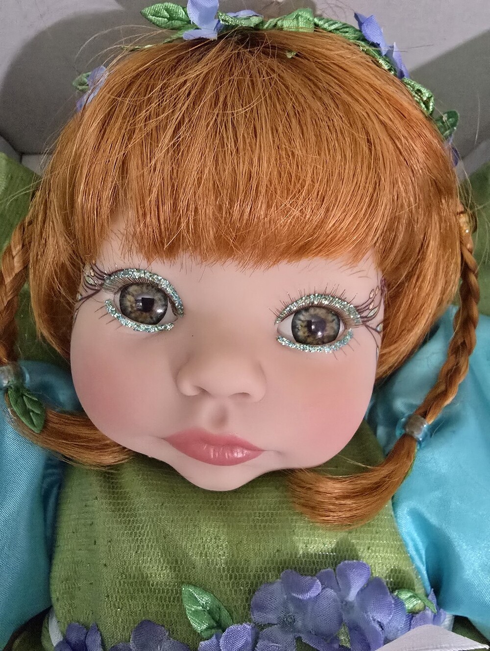 "Pixie Girl" Fairy Doll With Sparkle Wings On Blue Dress, By Paradise Gallaries - Picture 6 of 10